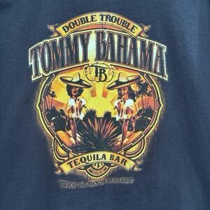 TOMMY BAHAMA DOUBLE TROUBLE TEQUILA BAR BLACK COTTON SHORT SLEEVE T SHIRT